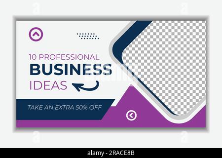 youtube video thumbnail or web banner template for business Stock Vector