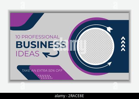 Business youtube thumbnail or web banner template design Stock Vector