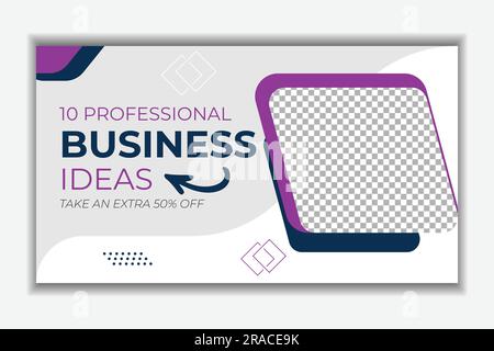 youtube custom thumbnail web banner design template Stock Vector