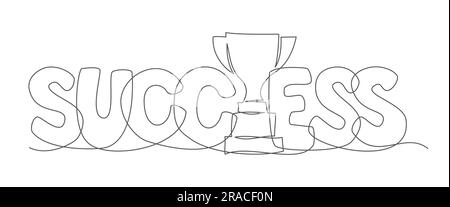 Success One line drawing on white background Stock Vector