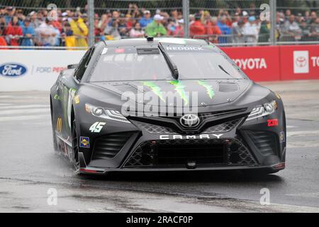 Chicago, USA, 01 July 2023. Tyler Reddick (45) rounds turn 6 during the inaugural Grant Park 220 NASCAR Cup Series Chicago Street Course race held in and around Grant Park. Credit: Tony Gadomski / All Sport Imaging / Alamy Live News Stock Photo