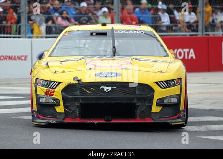 Chicago, USA, 01 July 2023. Joey Logano (22) rounds turn 6 during the inaugural Grant Park 220 NASCAR Cup Series Chicago Street Course race held in and around Grant Park. Credit: Tony Gadomski / All Sport Imaging / Alamy Live News Stock Photo