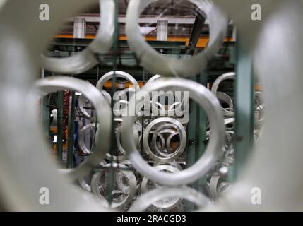 Cairo. 26th June, 2023. This photo taken on June 26, 2023 shows fiberglass products of Jushi Egypt in Suez, Egypt. TO GO WITH 'Feature: From technician to executive: a young Egyptian's path to success under BRI cooperation' Credit: Wang Dongzhen/Xinhua/Alamy Live News Stock Photo