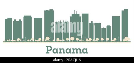 Abstract Panama City Skyline with Color Buildings. Vector Illustration. Business Travel and Tourism Concept with Modern Architecture. Stock Vector
