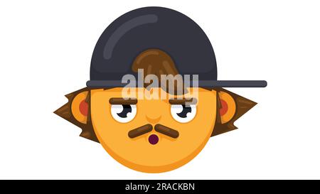 Surprised man face with cap. stylish man, flat style vector illustration Stock Vector