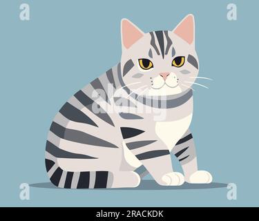 Flat Cat vector illustration Stock Vector