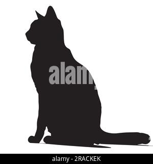 Silhouette cat vector illustration Stock Vector