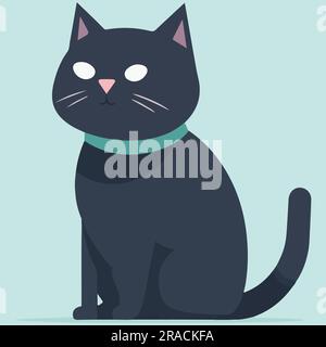 British Shorthair Cat flat vector illustration Stock Vector
