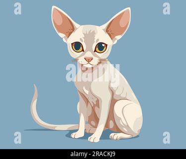 Cute Sphynx Cat flat vector illustration Stock Vector