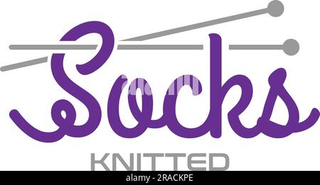 Minimalist Socks Knitted Two Needle logo design Stock Vector