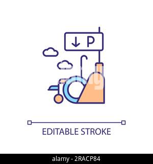 Disabled parking RGB color icon Stock Vector
