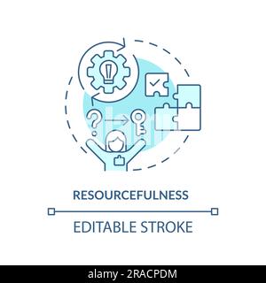 Resourcefulness turquoise concept icon Stock Vector