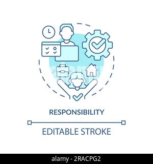 Responsibility turquoise concept icon Stock Vector