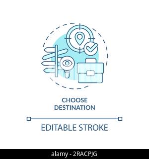 Choose destination turquoise concept icon Stock Vector