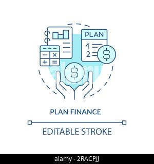 Plan finance turquoise concept icon Stock Vector