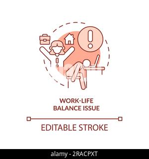Work life balance issue red gradient concept icon Stock Vector Image ...