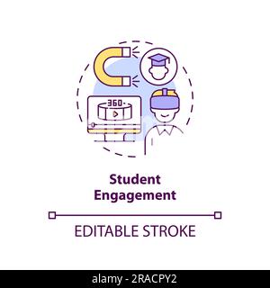 AI in student engagement concept icon Stock Vector