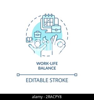 Work life balance turquoise concept icon Stock Vector