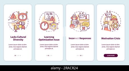 Walkthrough drawbacks in AI education with linear concepts Stock Vector
