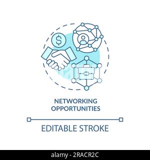 Networking opportunities turquoise concept icon Stock Vector
