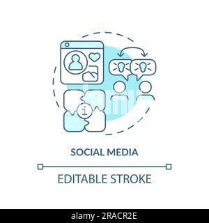 Social media turquoise concept icon Stock Vector
