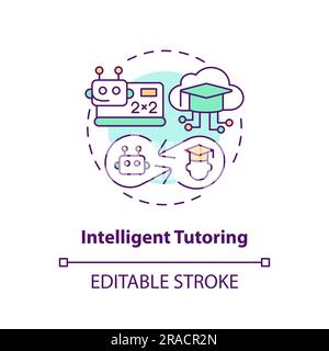Tutoring in AI education concept icon Stock Vector