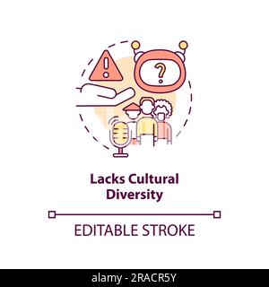 Lacks cultural diversity multicolor concept icon Stock Vector