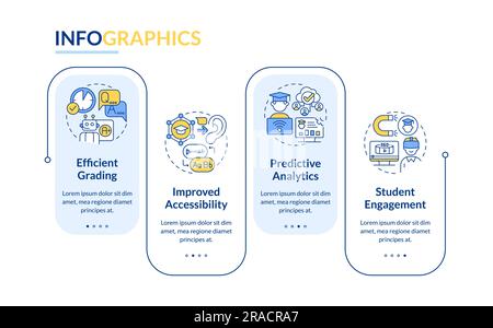 AI in education layout with linear icons Stock Vector