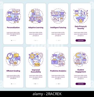 Walkthrough AI in education with linear concepts Stock Vector