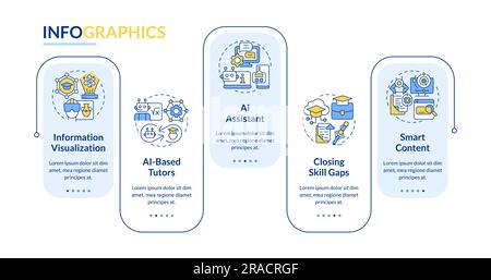 AI in education template with linear icons Stock Vector