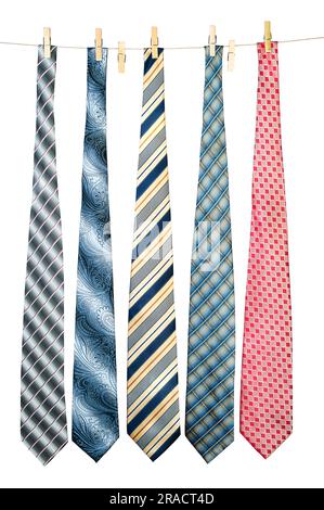 colorful ties isolated on a white background Stock Photo