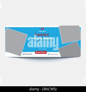 Luxury hotel web banners of standard size with a place for photos Stock Vector