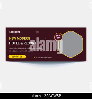 Luxury hotel web banners of standard size with a place for photos Stock Vector