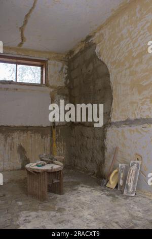 construction in progress during the repair room Stock Photo