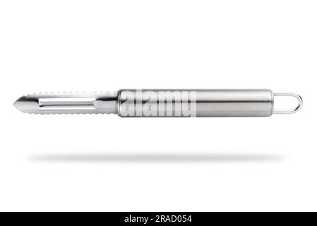 Stainless steel potato peeler isolated on white with clipping path included Stock Photo
