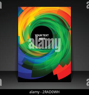 Flyer Design with Colorful Spiral Pattern Stock Vector