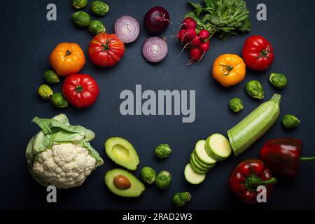 Fresh vegetables on a dark background Stock Photo