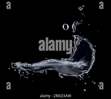 Water splash in front of black background Stock Photo
