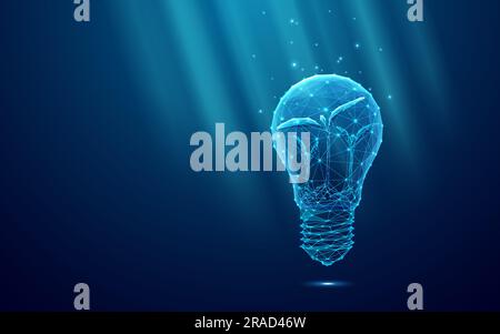 Abstract Digital Sprouts Inside Light Bulb. Plants and Innovation Stock Vector