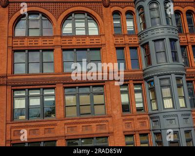 Classic red brick facade Stock Photo