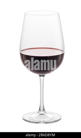 Classic transparent glass of aromatic cold red alcoholic wine isolated on white background Stock Photo