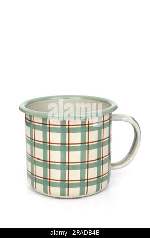 ceramic green colour cup isolated on white background. Stock Photo