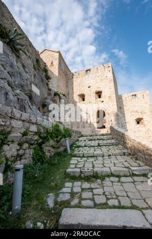 klis castle, split, croatia, view of klis castle in split, game of thrones location, medieval castle, historic monument, places of interest croatia Stock Photo