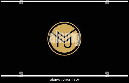 JM, MJ, Abstract Letters Logo Monogram Stock Vector