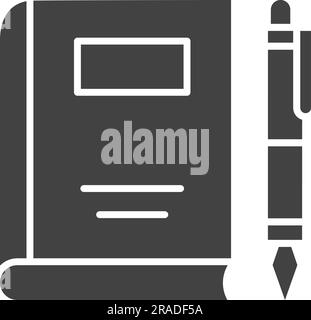 Book Pen Icon image. Suitable for mobile application. Stock Vector