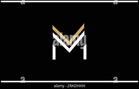M V, VM, Abstract Letters Logo Monogram Stock Vector