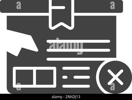 Delivery Box Rejected Icon Image. Stock Vector