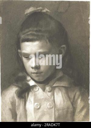 Gustav  Klimt - Drawing Portrait of girl Stock Photo