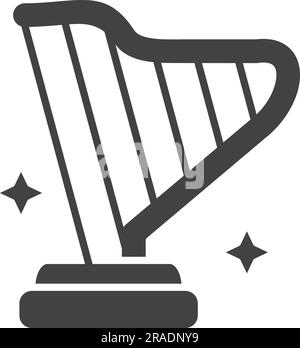 Harp Icon image. Suitable for mobile application. Stock Vector