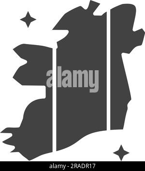 Ireland Map Icon image. Suitable for mobile application. Stock Vector